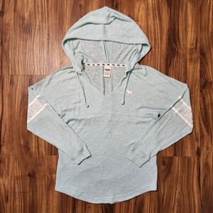 Victoria's Secret PINK Light Blue Hooded Pullover Size Small